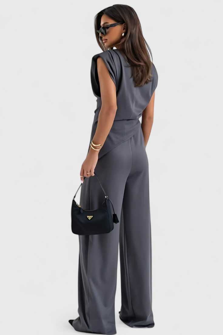 Sofia Asymmetric Set with Draped Shoulders