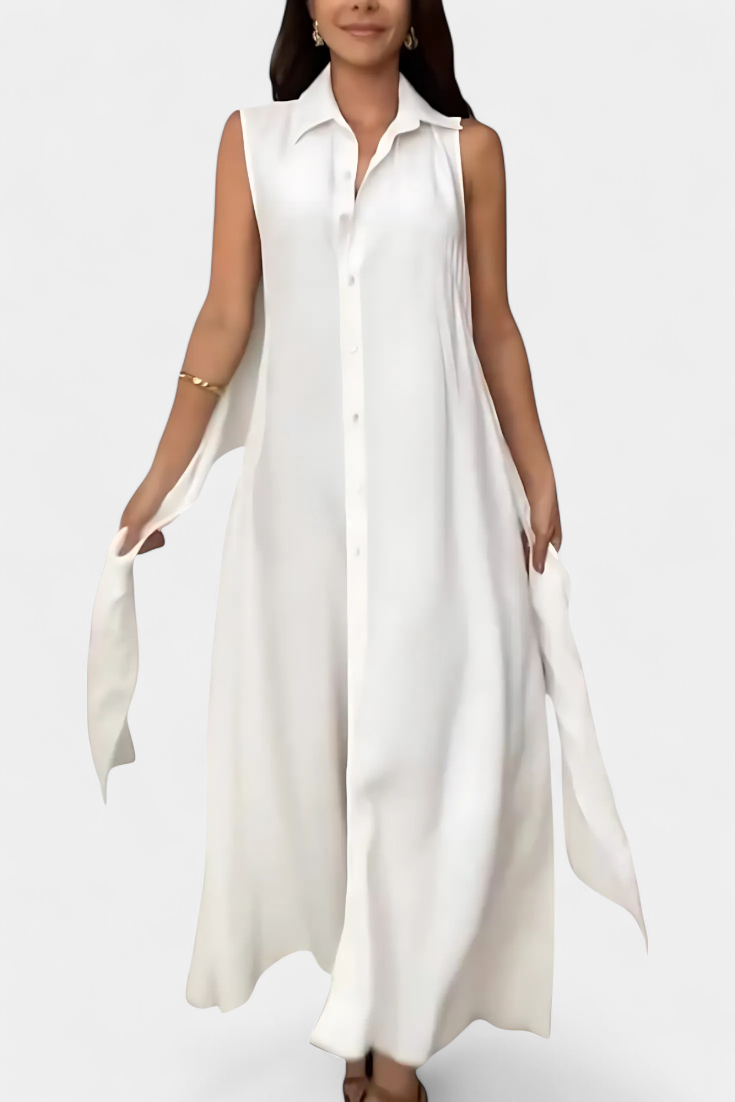 Meryl Shirt Dress with Buttons and Adjustable Belt