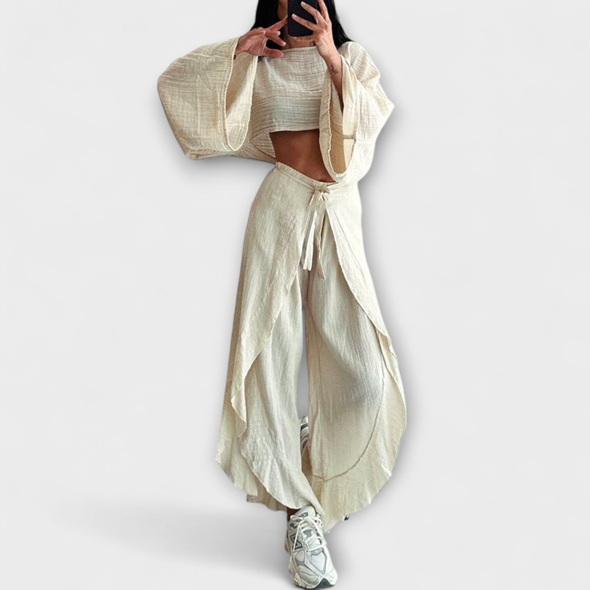 Joanna - Two-piece cotton and linen set