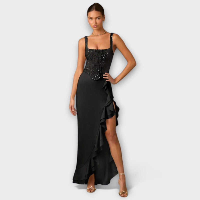 Bella - Satin dress with corset