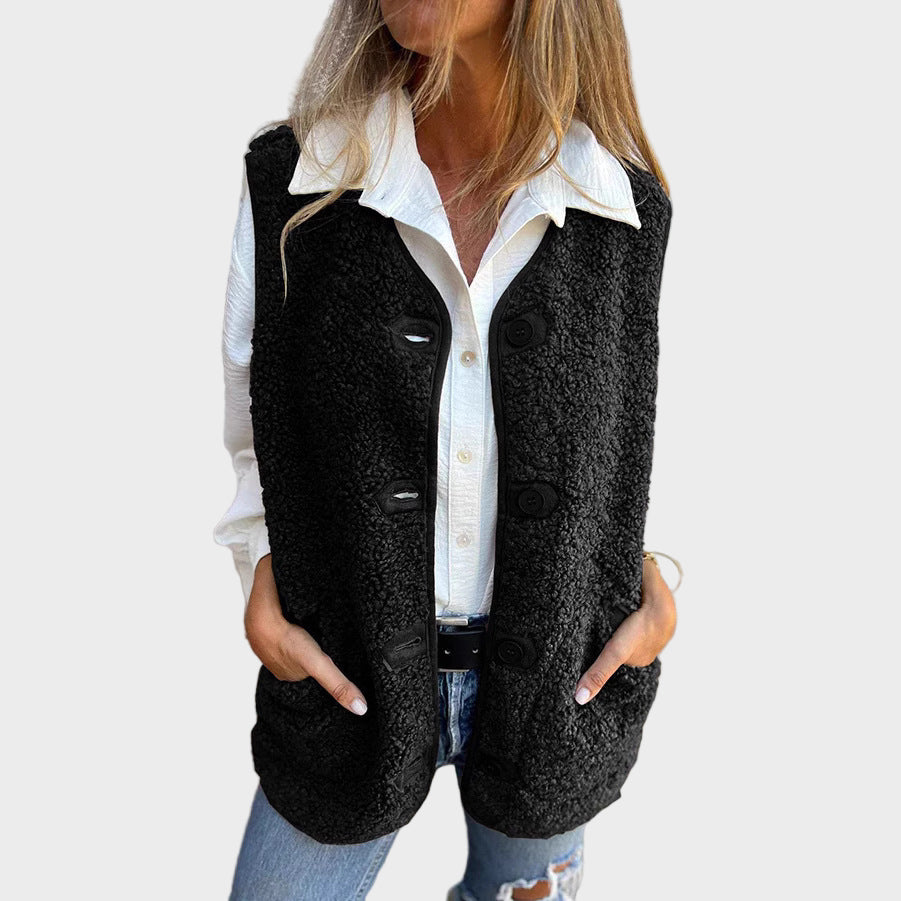 Lynora | Short Warm Vest with Buttons
