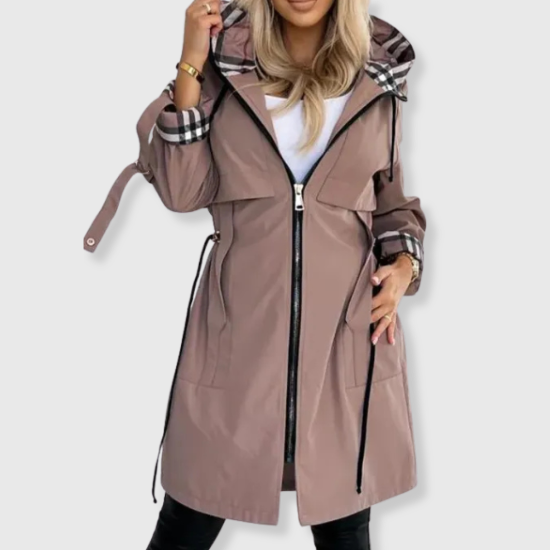 Long Hooded Jacket with Elegant Details