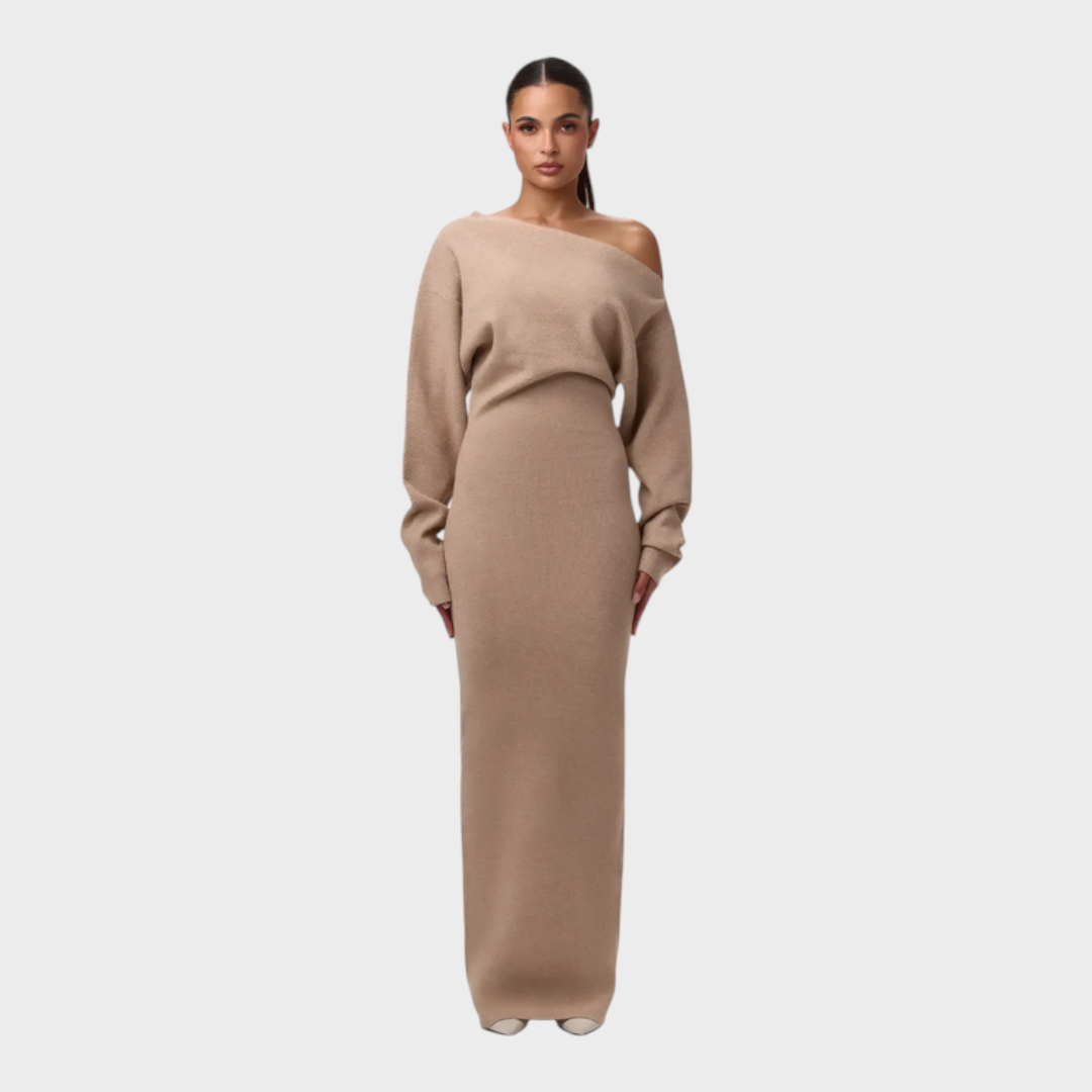 Hillary |Knit Off-Shoulder Maxi