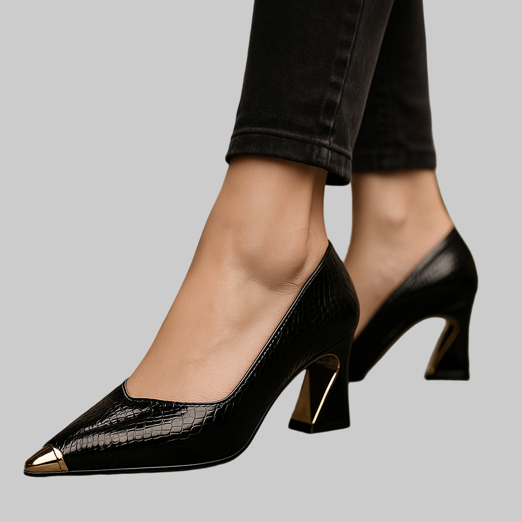 Amanda heels with gold tip