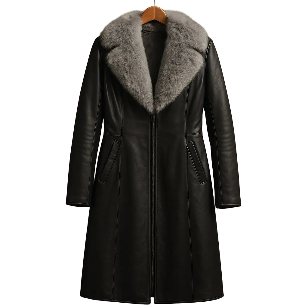Vittoria - Fur-Trim Leather Coat