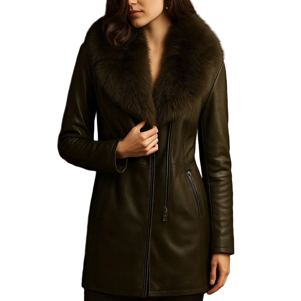Vittoria - Fur-Trim Leather Coat