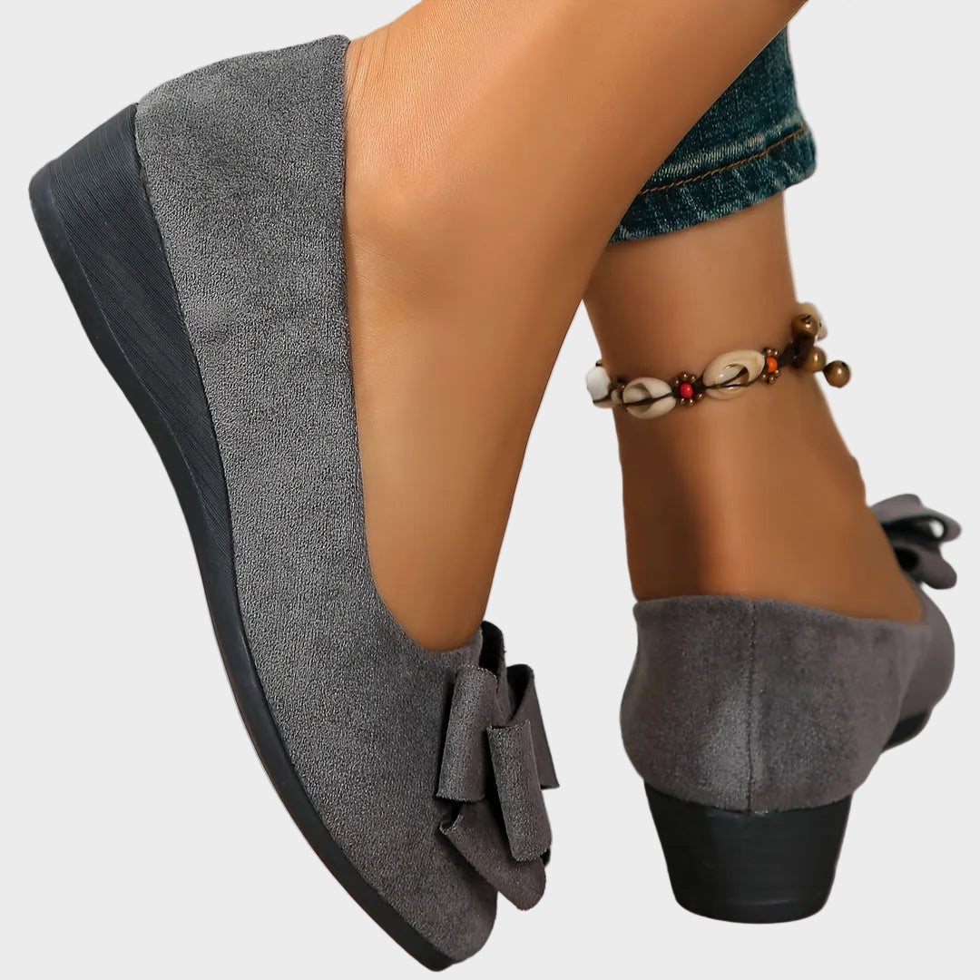 Fransiska -Breathable Non-Slip Loafers with Bow Tie