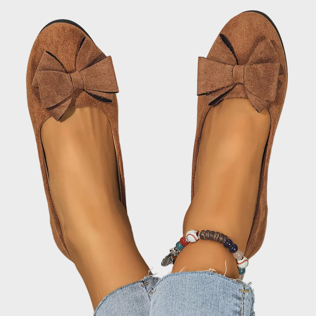 Fransiska -Breathable Non-Slip Loafers with Bow Tie