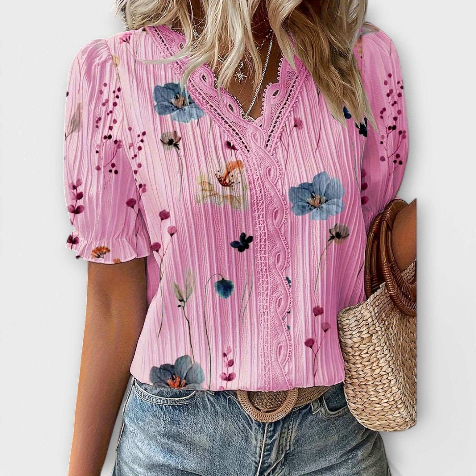 Emily - Fashion blouse with V-neckline