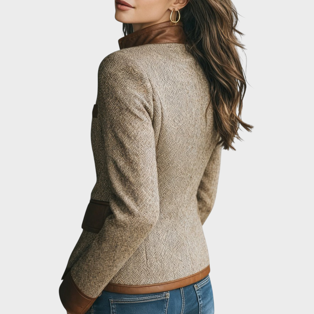 Keith | Urban jacket with buttons, tubular stitching and herringbone collar