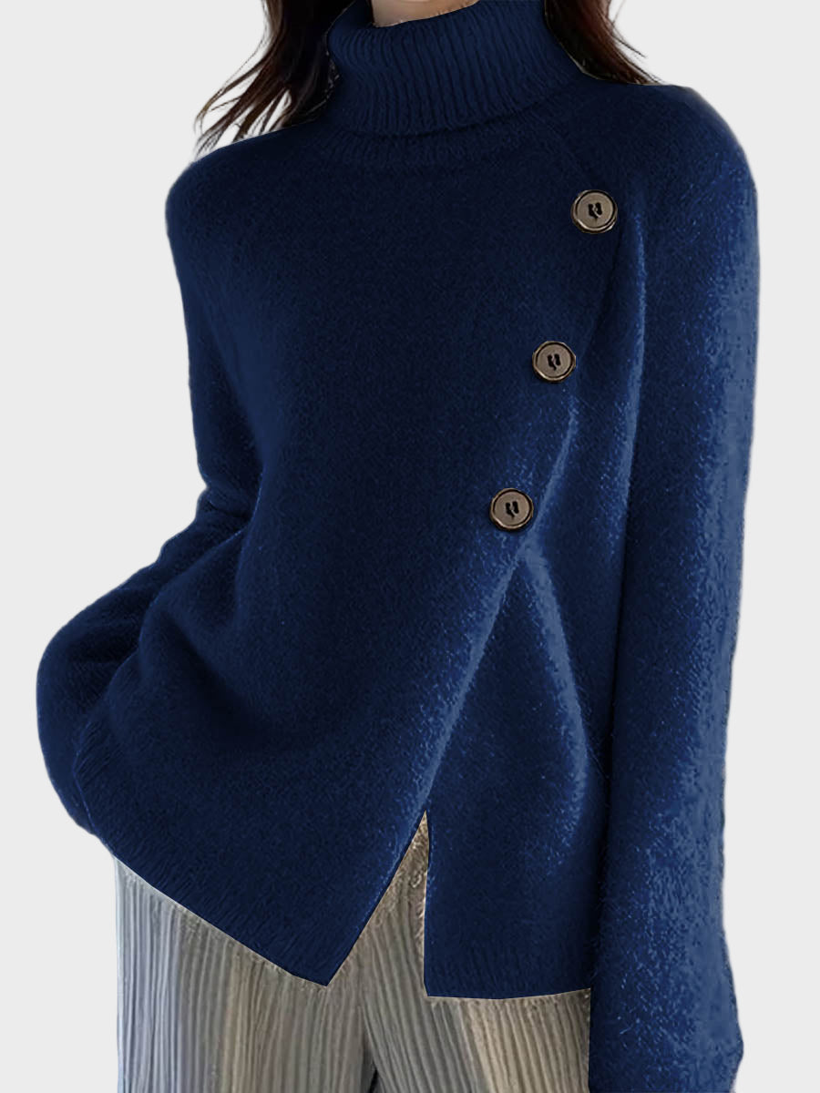 Women's Wool Sweater Blouse Long Sleeve Loose Solid Color