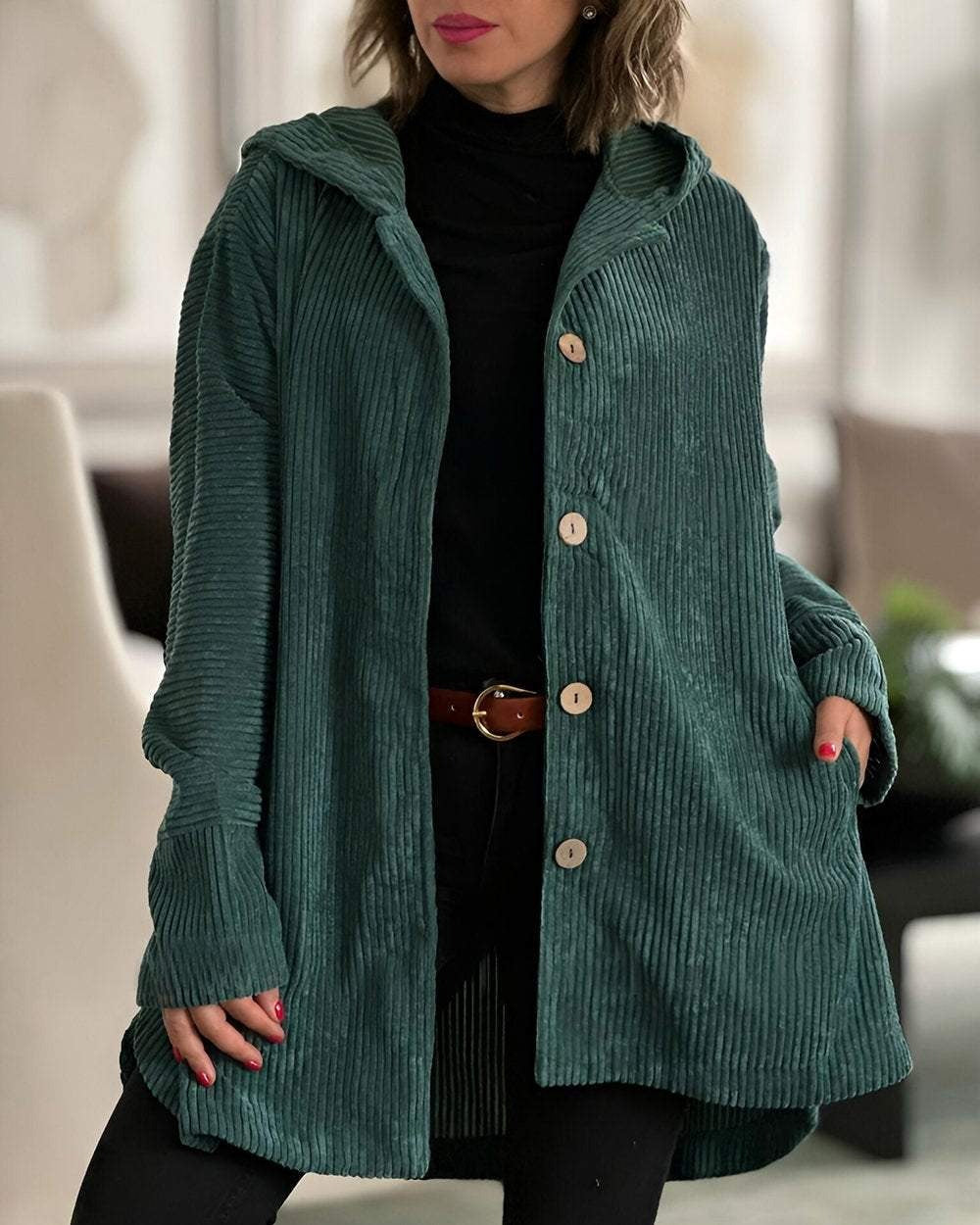 Cordia - Corduroy Jacket with Hood