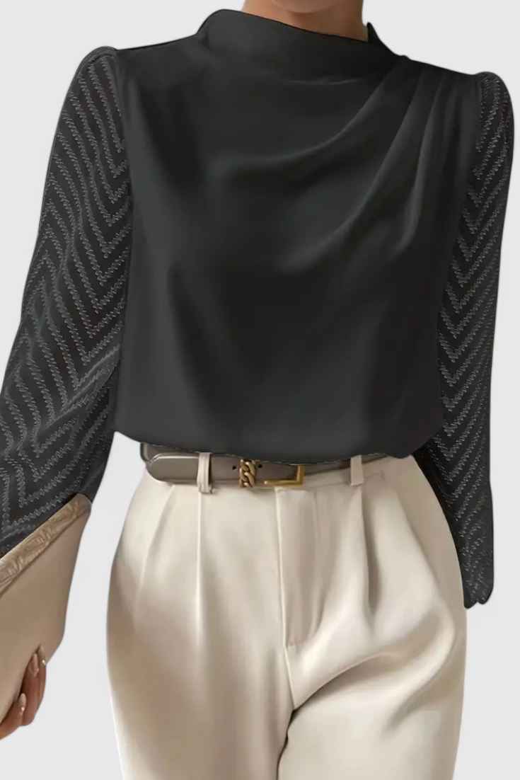 Zaraa Elegant Blouse with Sheer Sleeves