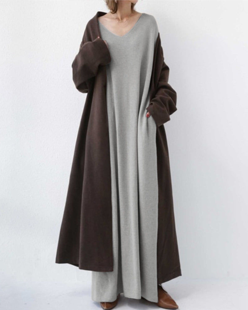 Eudora | elegant casual dress with v-neckline