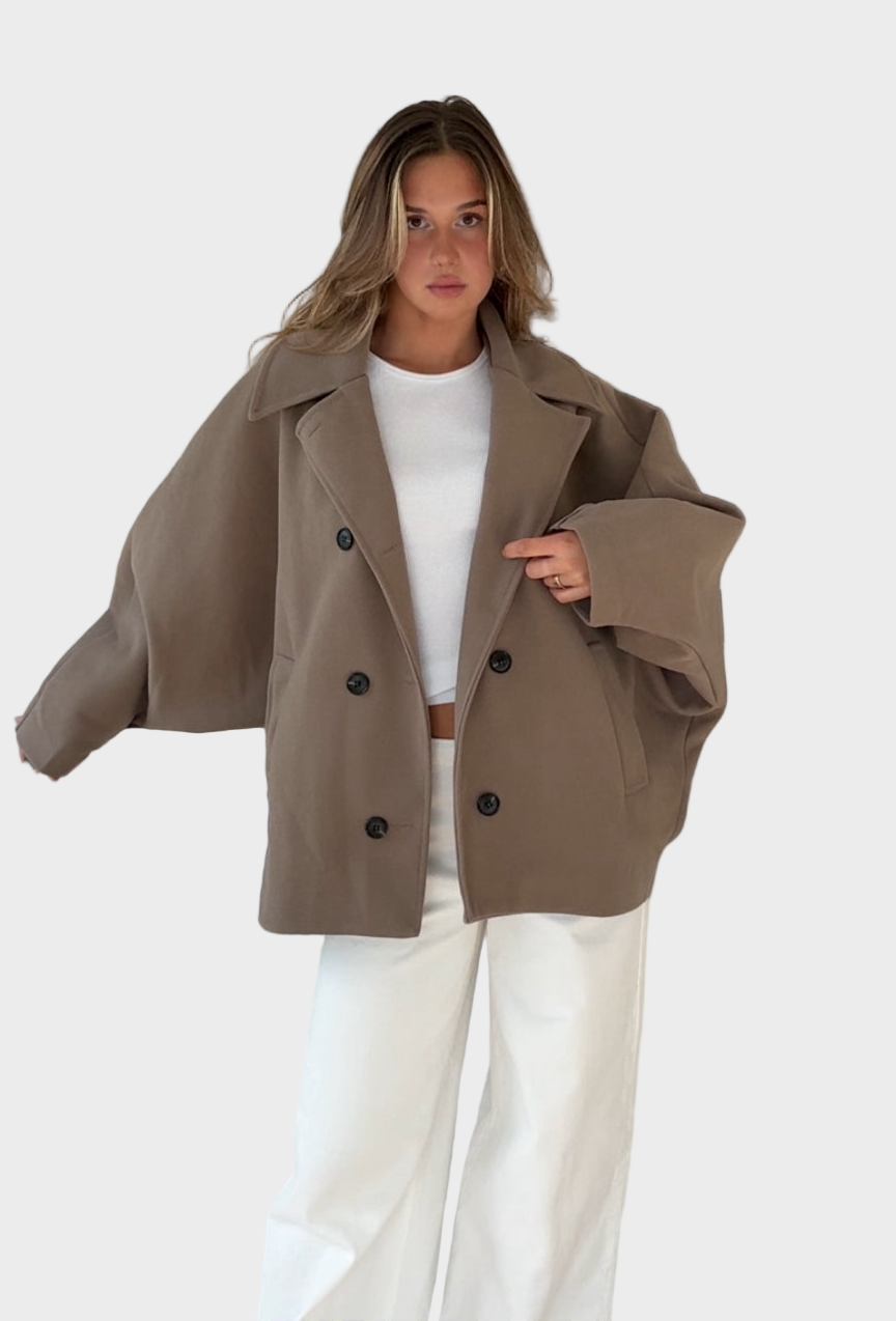 Wide-leg jacket in cinnamon color