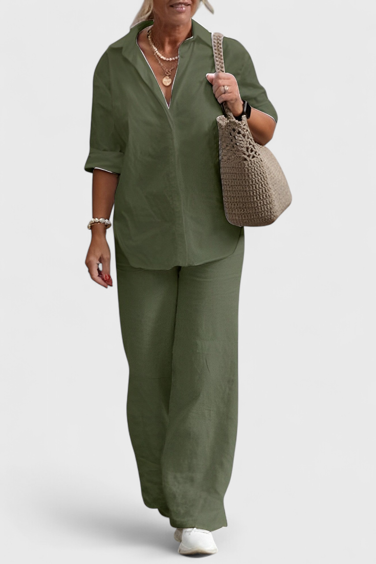 Skye Two-Piece Cotton and Linen Set