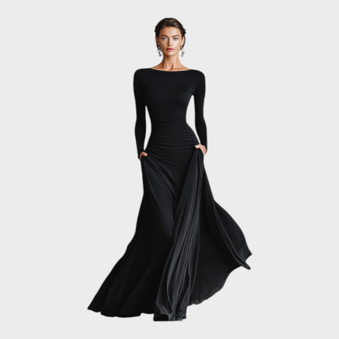 Hestia | Elegant Maxi Dress with Flowing Pleats