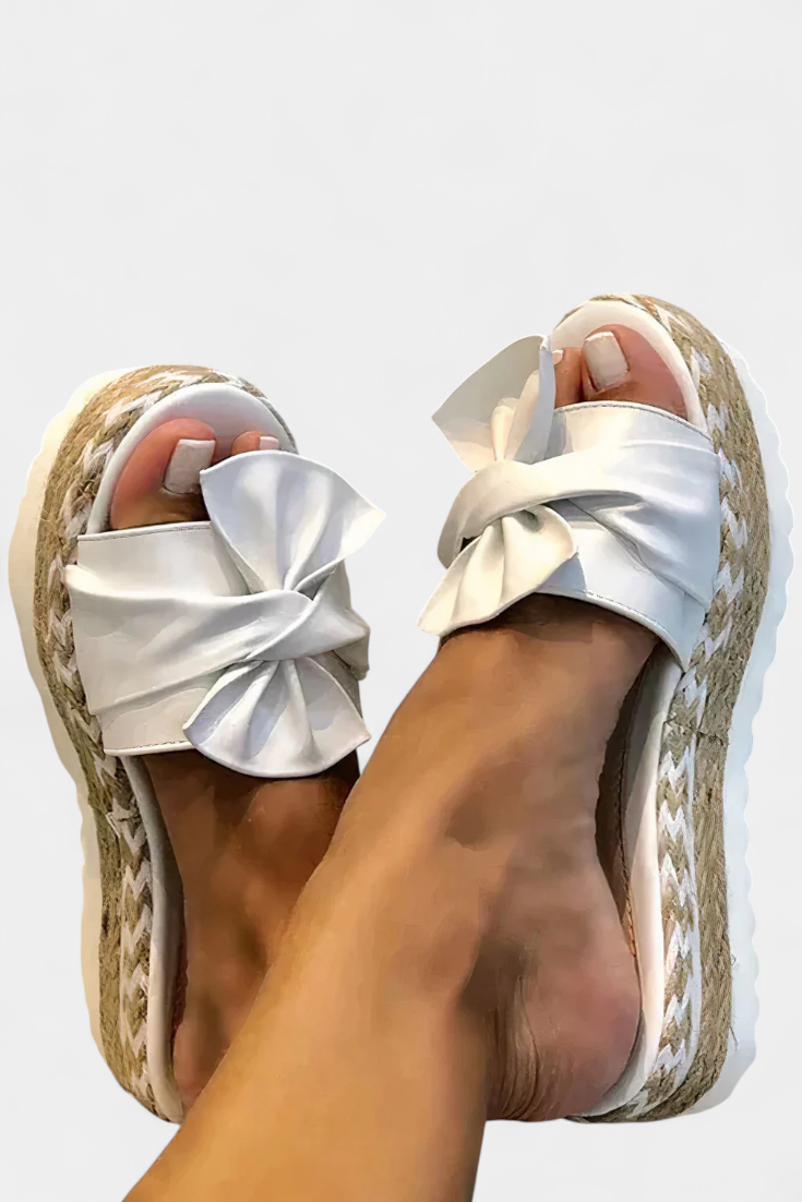 Cveta Platform Sandals with Bow