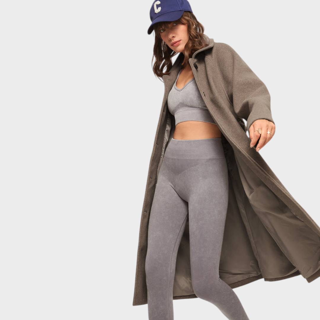 Angelique | Oversized Brushed Long Coat with Belt