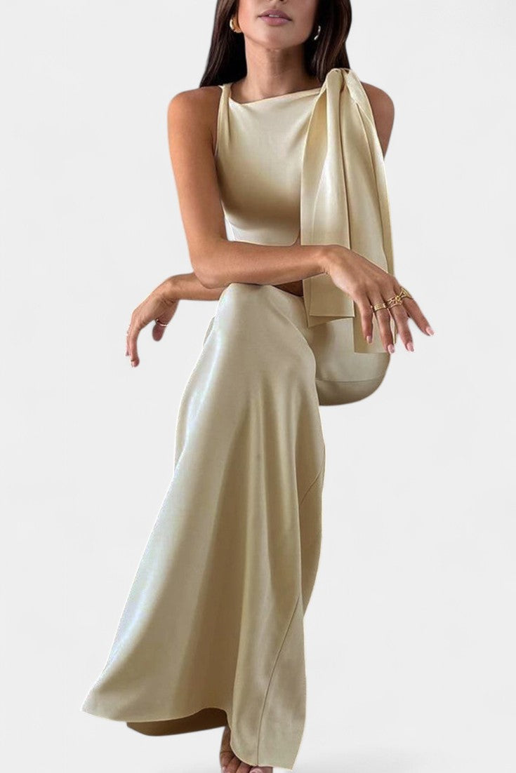 Hope Maxi Draped One-Shoulder Dress