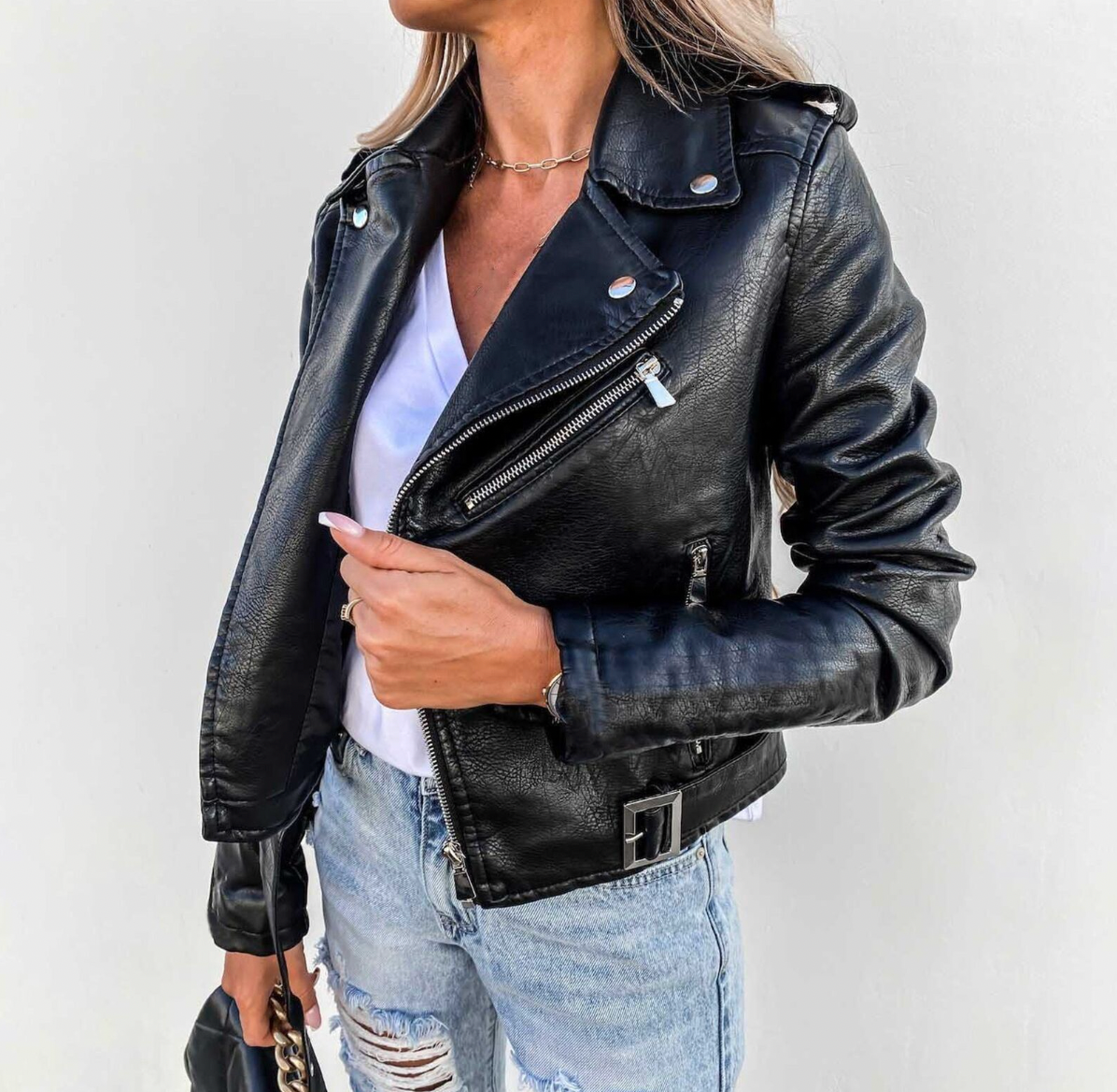 Adira Faux-Leather Moto Jacket