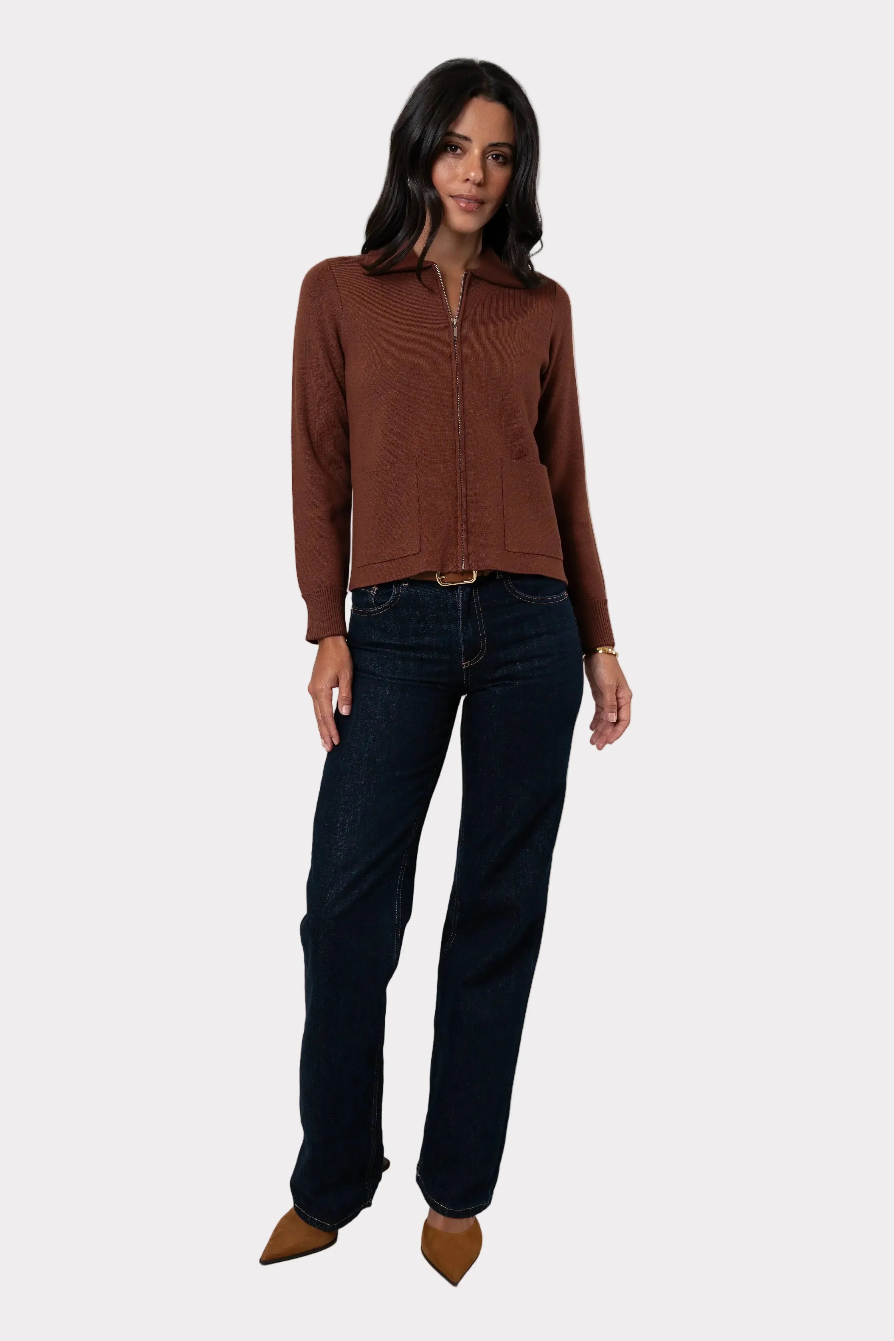 Elona | The Zip-Up Cardigan