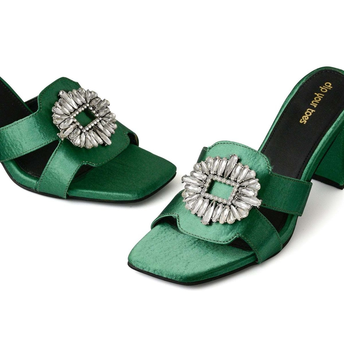Meredith - Emerald Crystal Embellished Heels