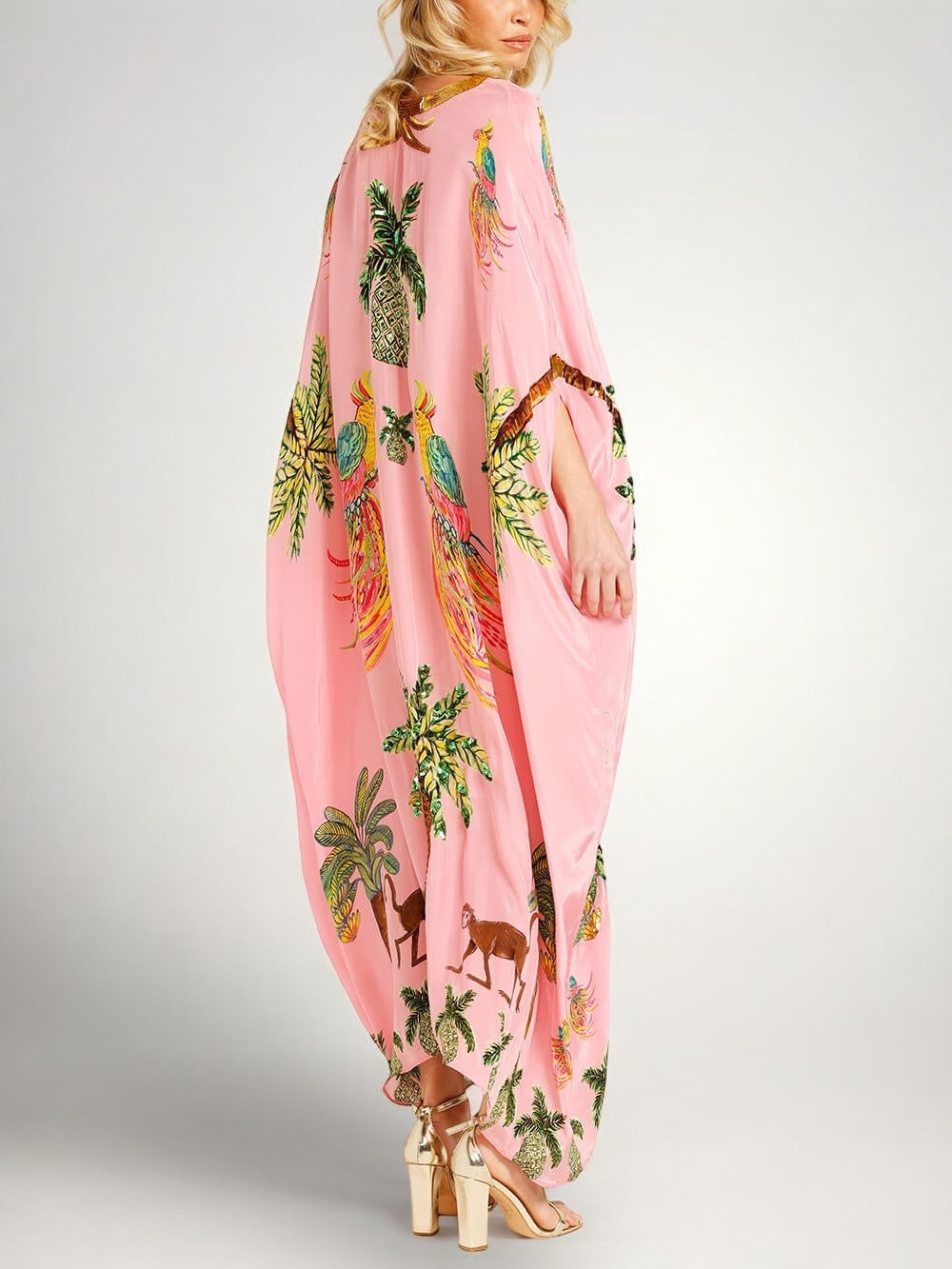 Sahara | Drop Shoulder Sleeve Coconut Tree Printed Dress