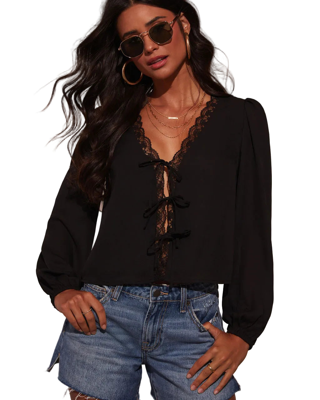 Alice | Alonso Lace Trim Top