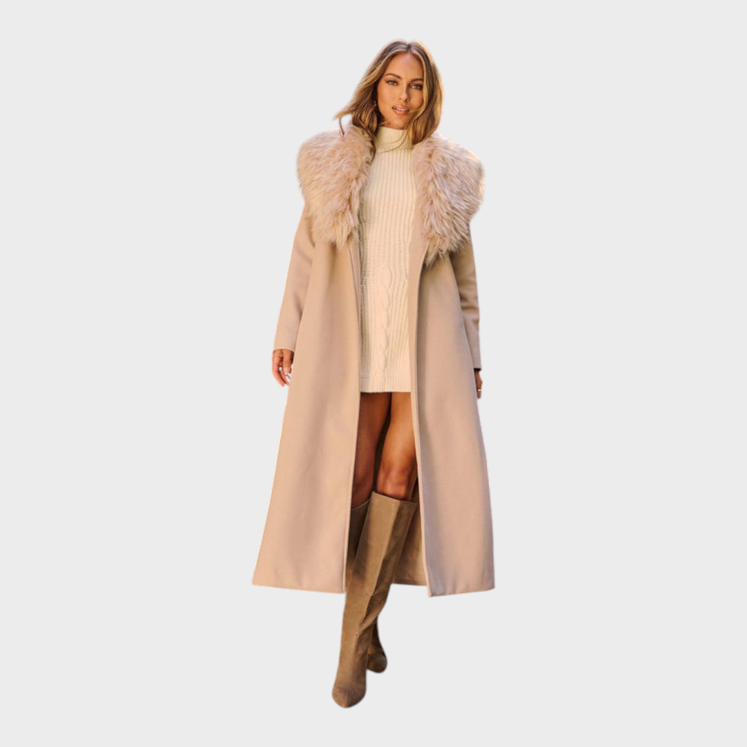 Frederica | Coat with Faux Fur Collar