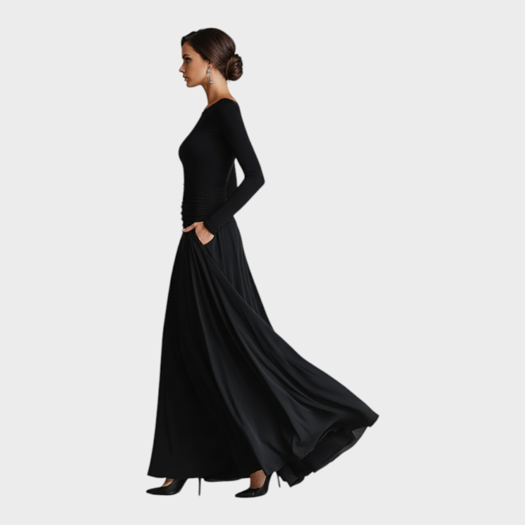 Mikayla | Elegant Maxi Dress with Flowing Pleats