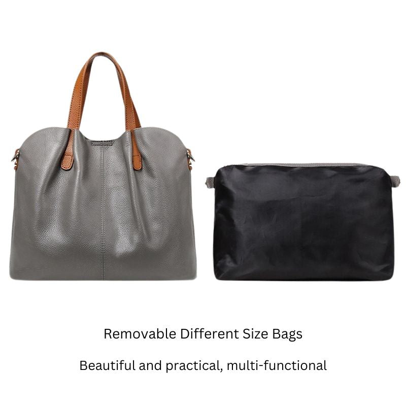 Alana | Genuine Leather Handbags Head Layer Cowhide Litchi Grain Women Handbag