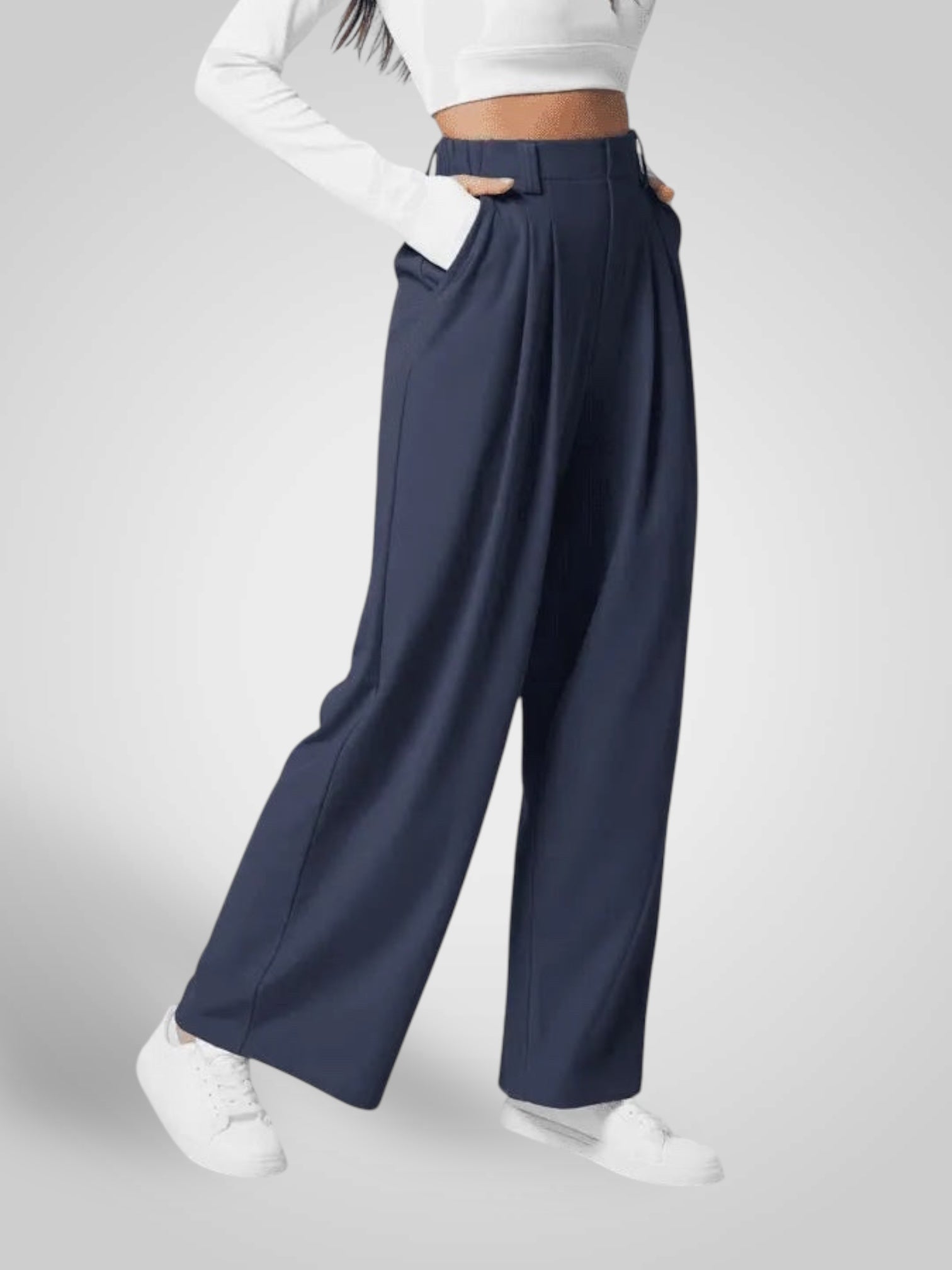 Luma | Women's Wide Leg Pants - High Waist Pleated Design