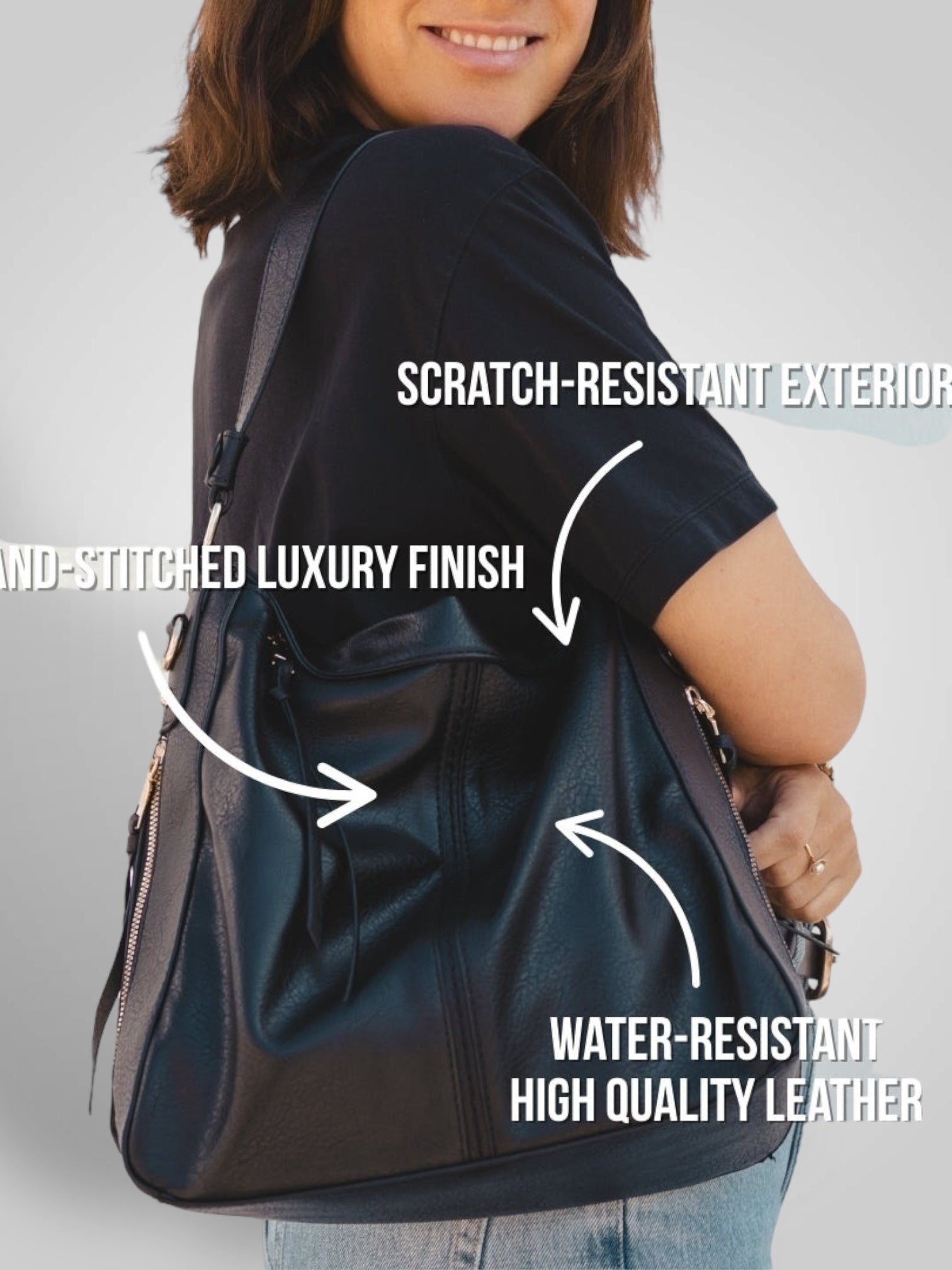 Souf | Luxury Leather Anti-Theft Hobo Bag