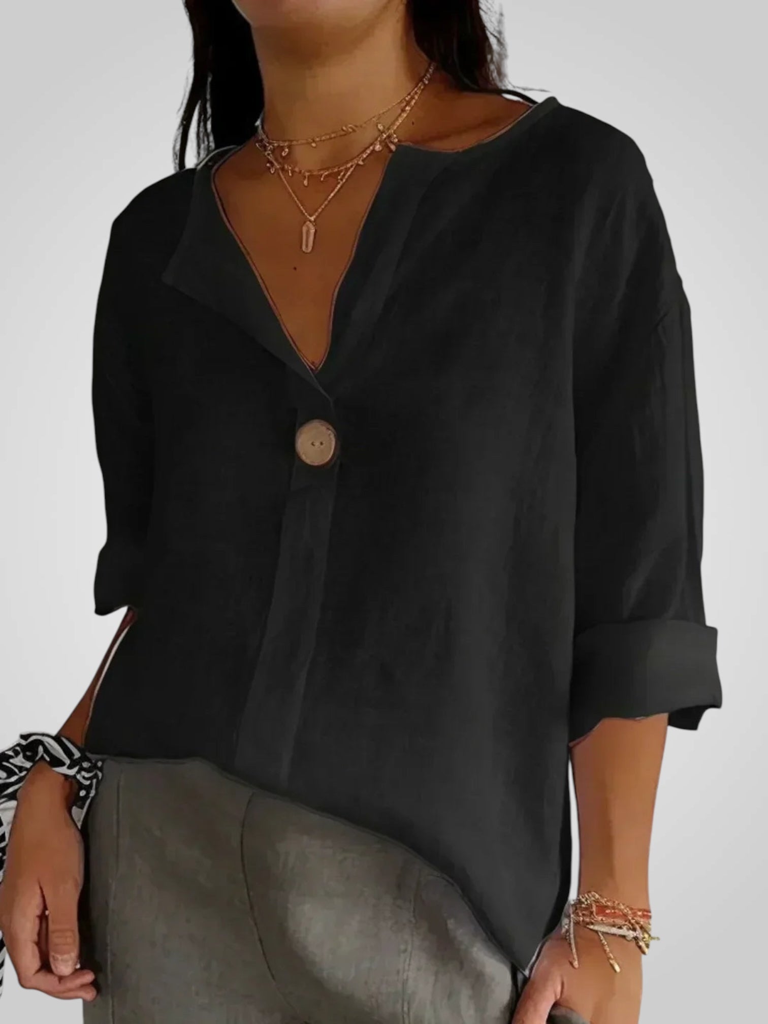 Sabrine | Comfortable V-neck Blouse