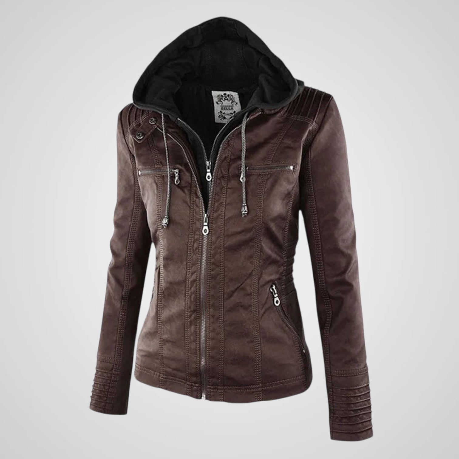 Olivia | Waterproof Women's Leather Jacket with Hood