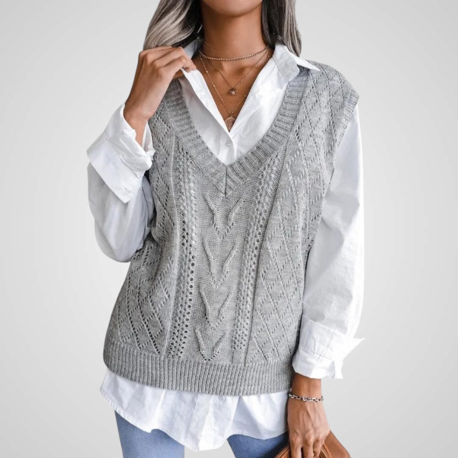 Rudi | Women's Knitted Vest with V-neck
