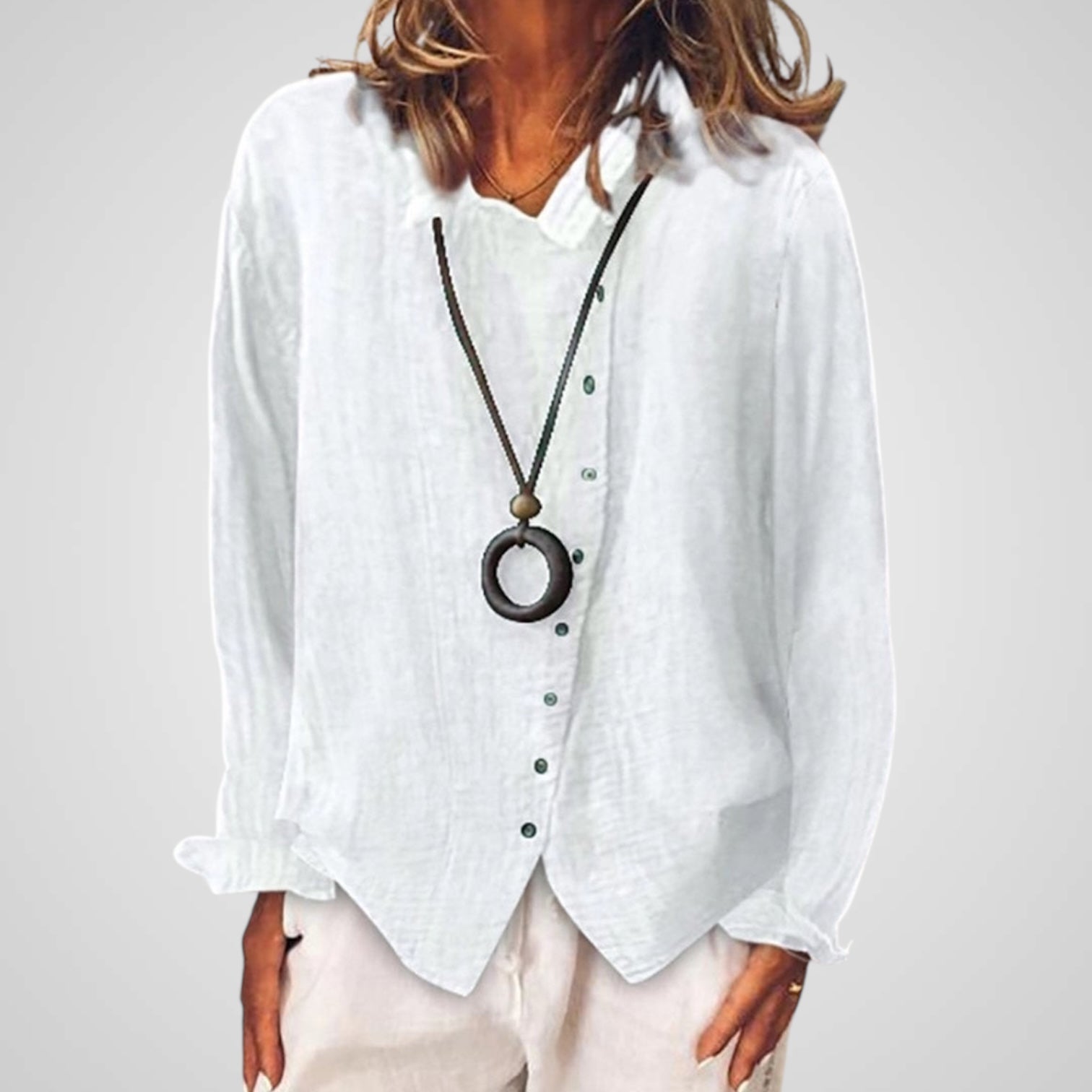 Katia | Women's cotton and linen casual long blouse