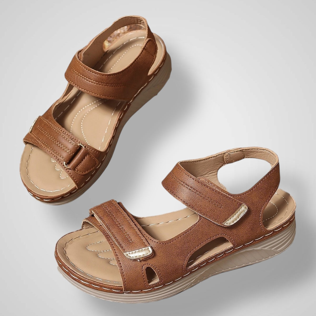 Fame - Orthopedic women's platform sandals with strap