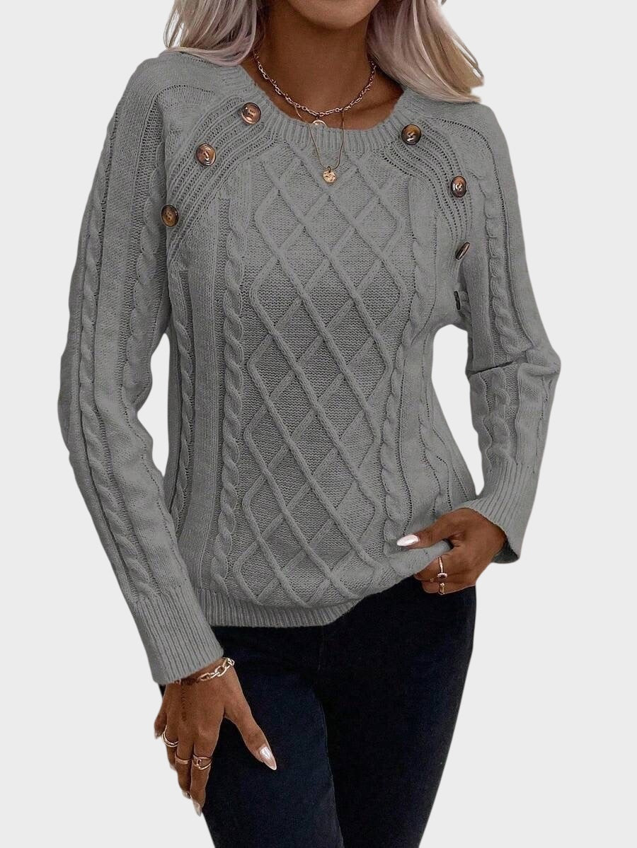 Clara – Knitted Sweater with Buttons