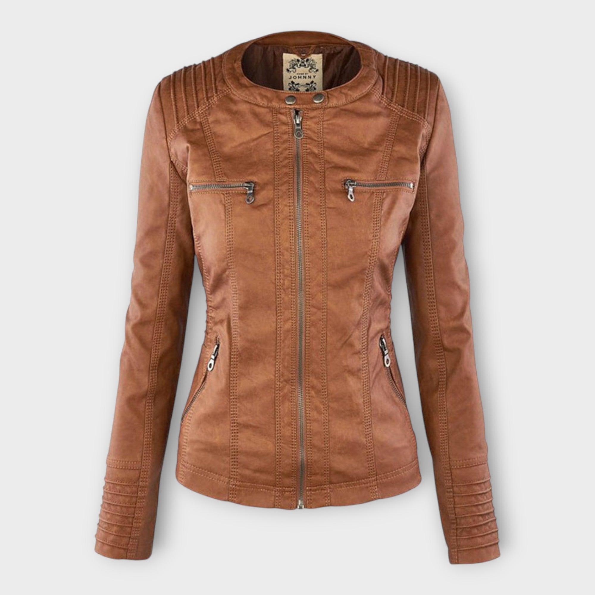 Modern Leather Jacket with Hood and Timeless Line