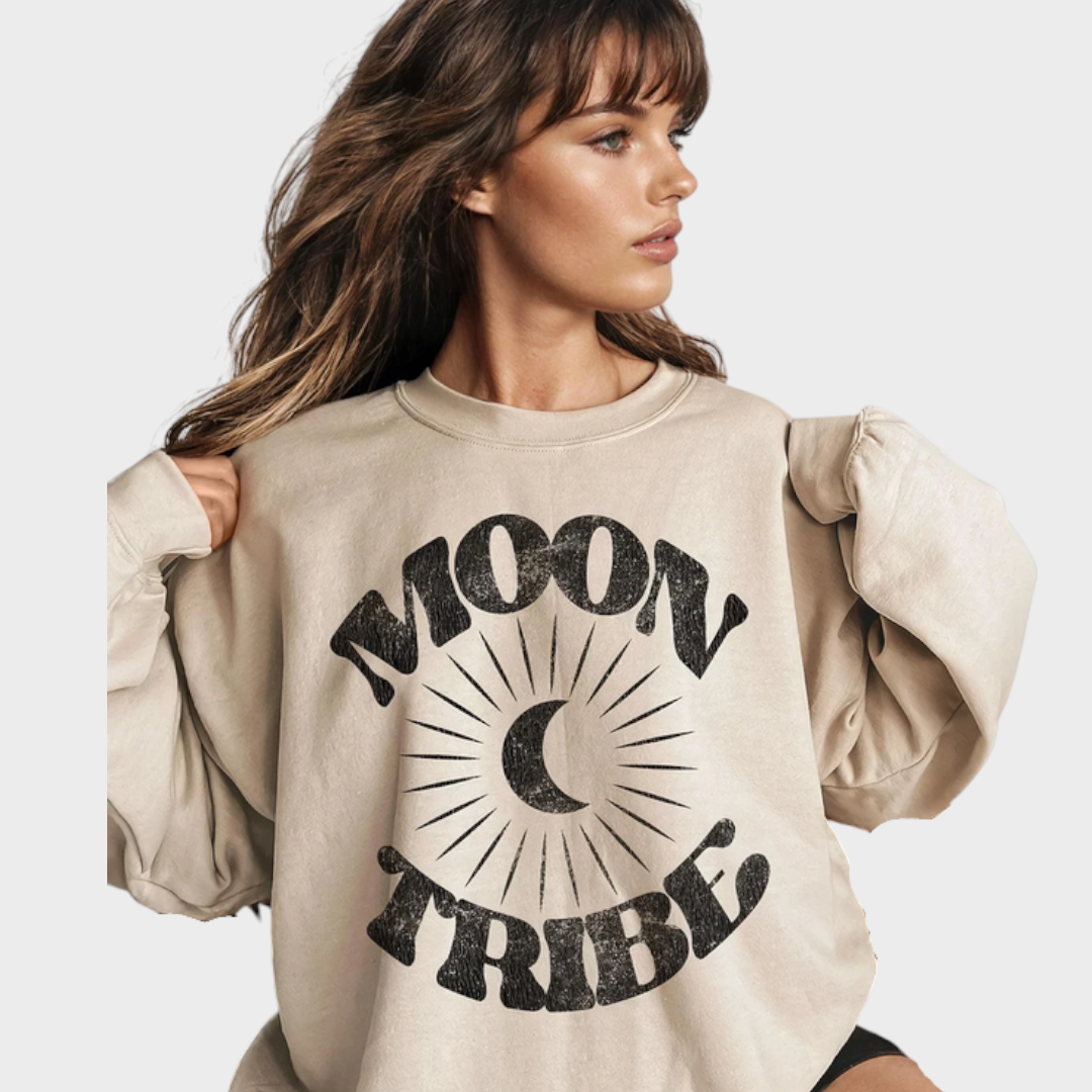 Stefanie | Lunar Essence Fleece Sweatshirt – Moon Tribe Graphic Sweatshirt