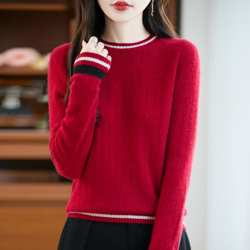 Preppy cashmere knit sweater