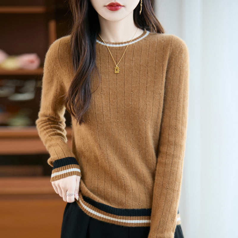 Preppy cashmere knit sweater