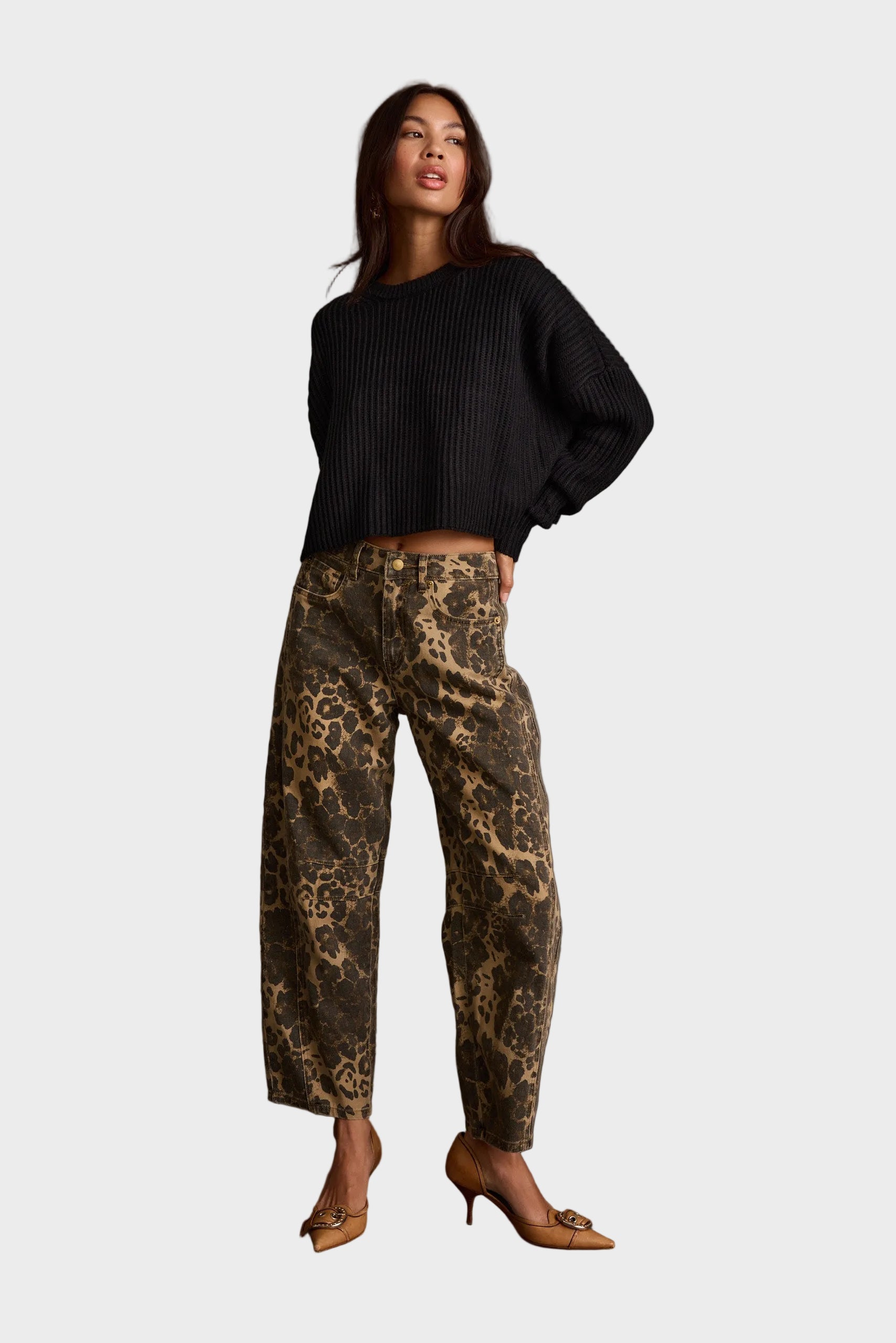 Maxine Black Cropped Sweater