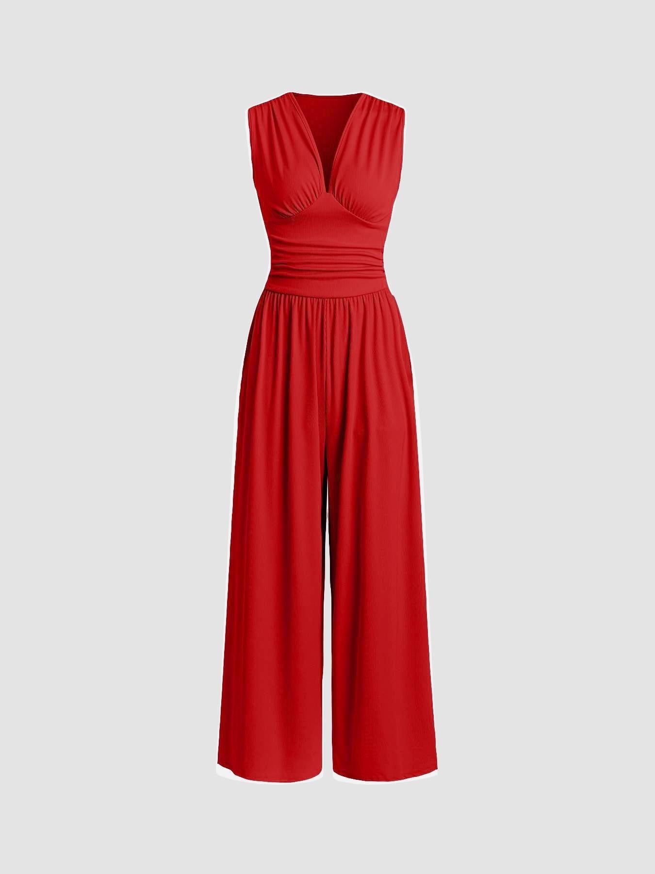 CHARITY – Elegant sleeveless jumpsuit with wide pants
