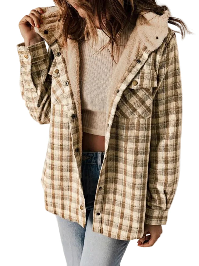 AMELIA - Women’s Plaid Hooded Flannel Jacket for Autumn & Winter
