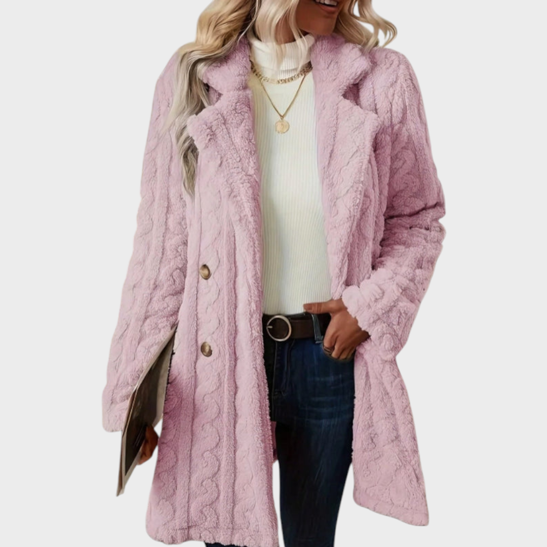 Nimfia | Double-Breasted Wool Blend Mid-Length Coat