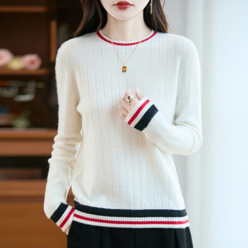 Preppy cashmere knit sweater