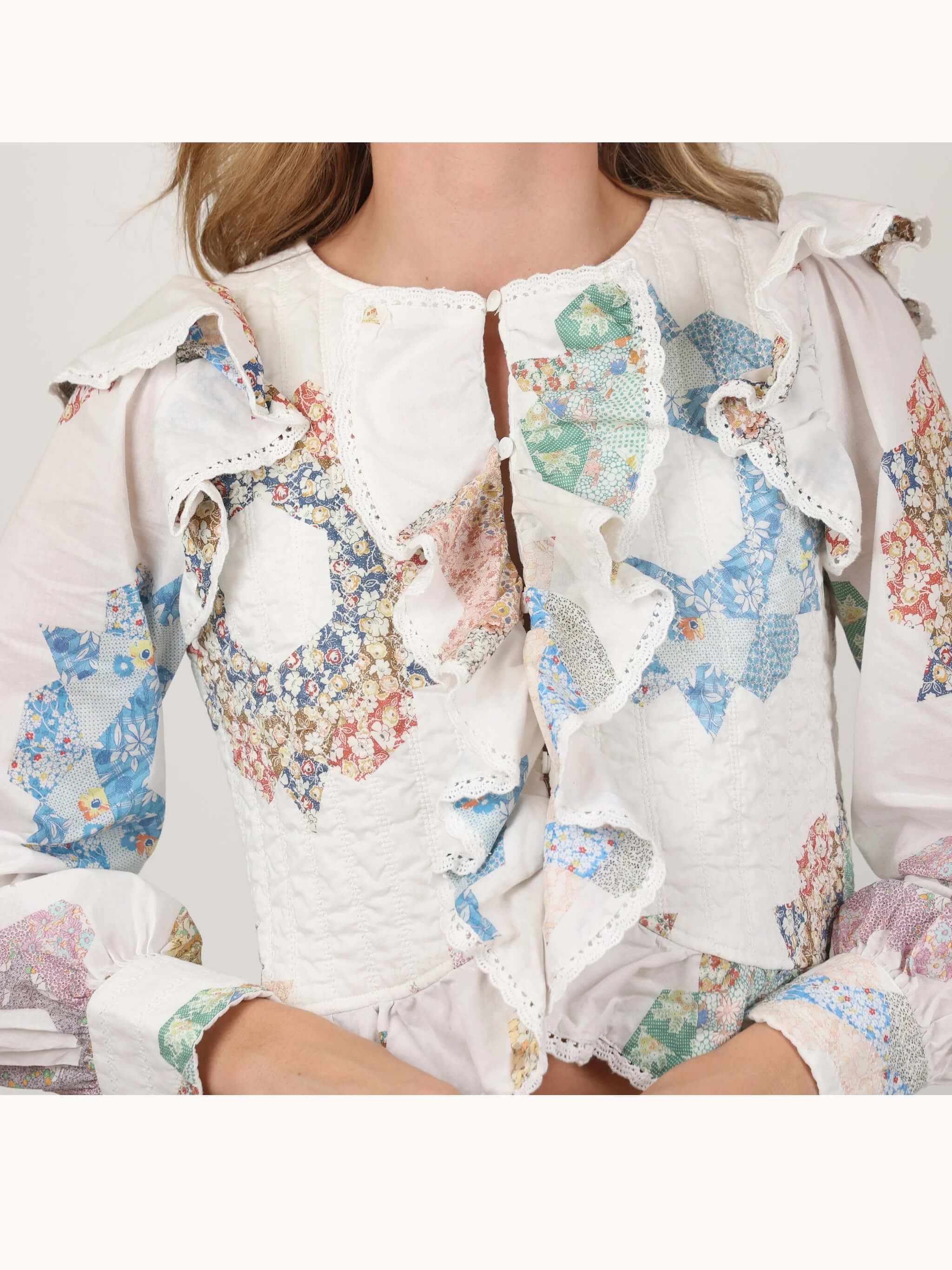 Tahlia Quilted Bodice Table Cloth Blouse